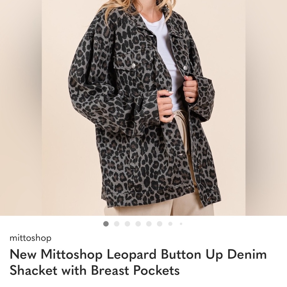 NWT Mittoshop Leopard Print Oversized Jacket - Picture 4 of 12